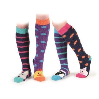 Fluffy Socks von Shires Kinder purple chicken